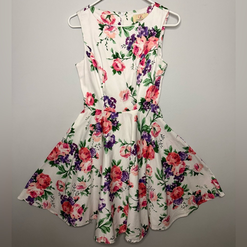 GK Floral Pattern Sleeveless Dress Size Small
